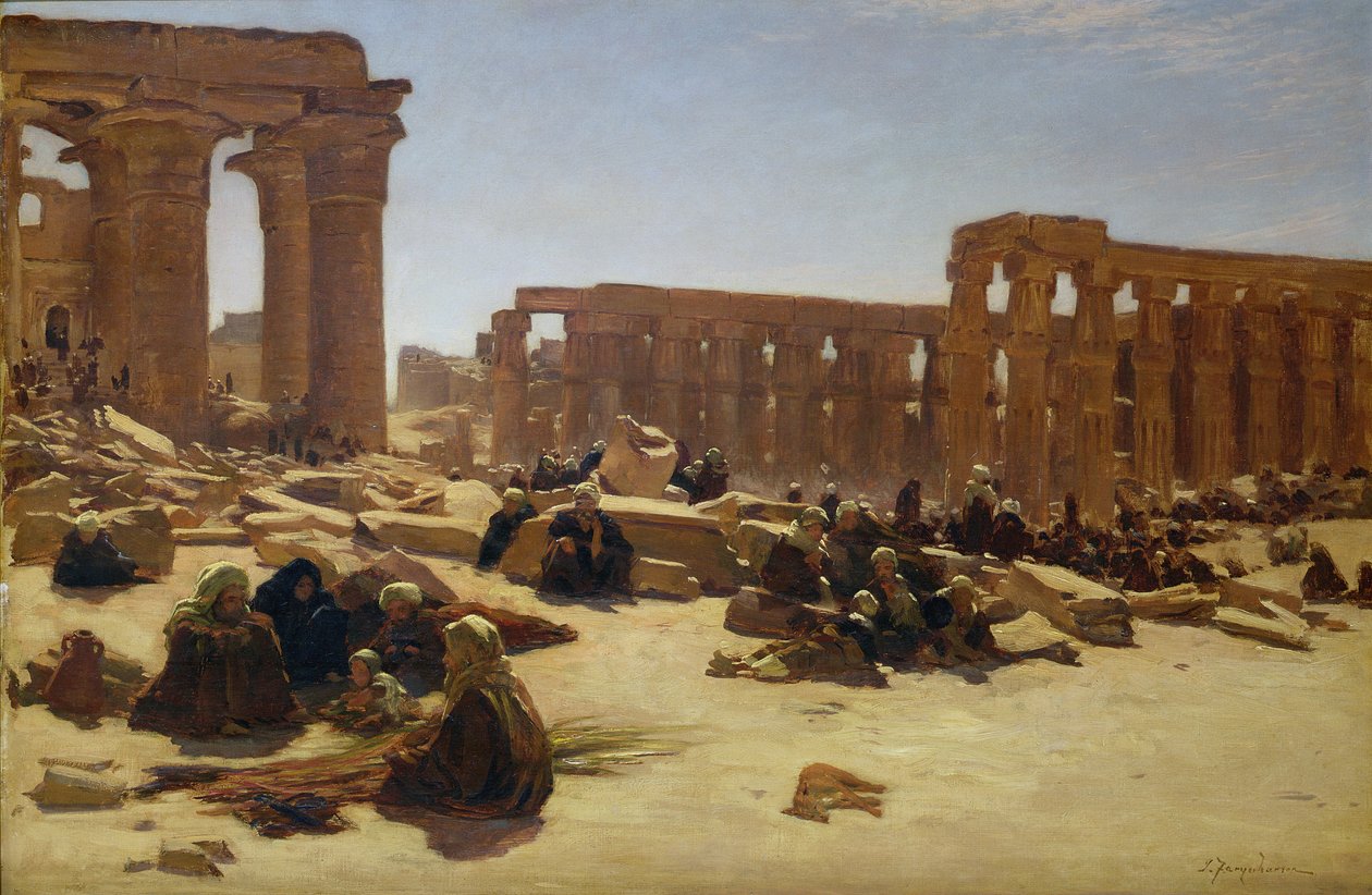 Ruinerna av templet i Luxor, ca 1890 av Joseph Farquharson