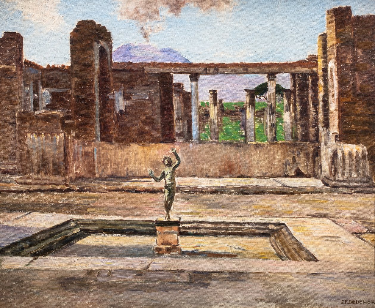 Faunens hus i Pompeji (olja på duk) av Joseph Felix Bouchor
