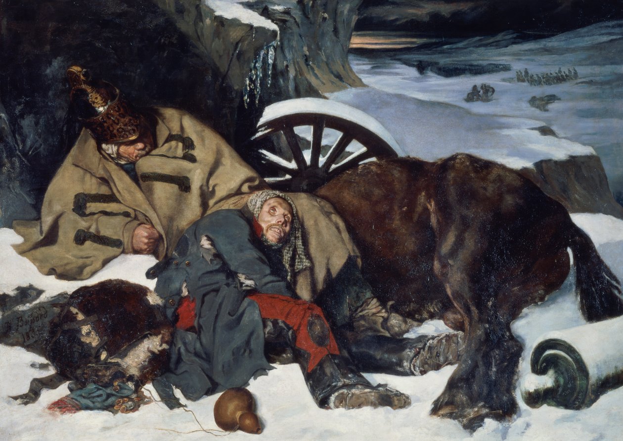 Scen från reträtten från Ryssland av Joseph Fernand Boissard de Boisdenier