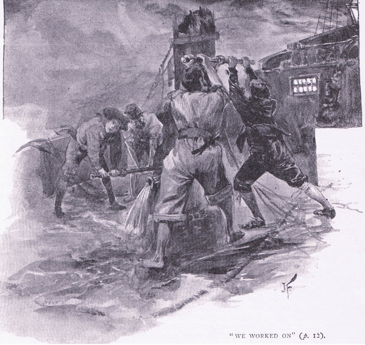 Han arbetar på (litho) av Joseph Finnemore