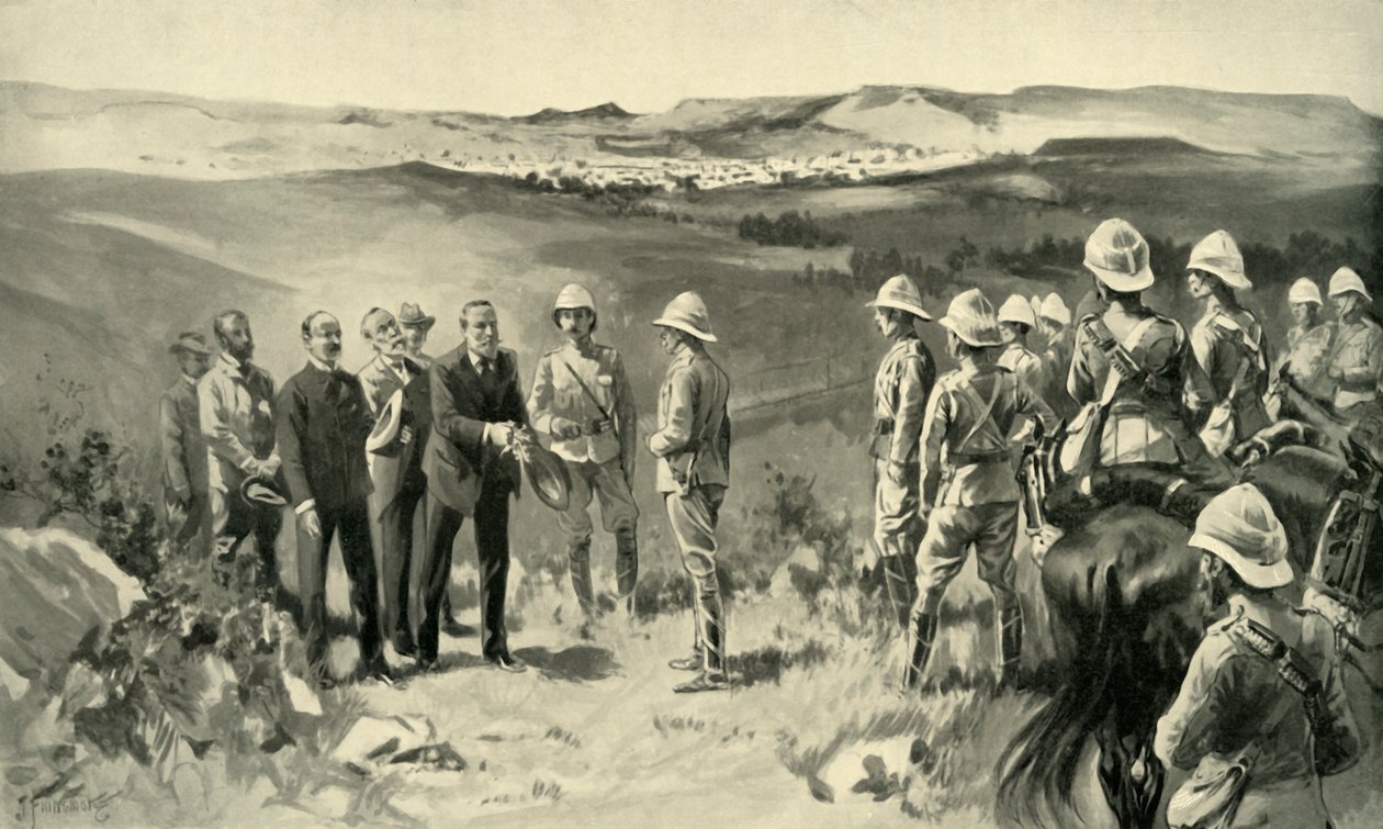 "Den formella överlämnandet av Bloemfontein", 1900. av Joseph Finnemore