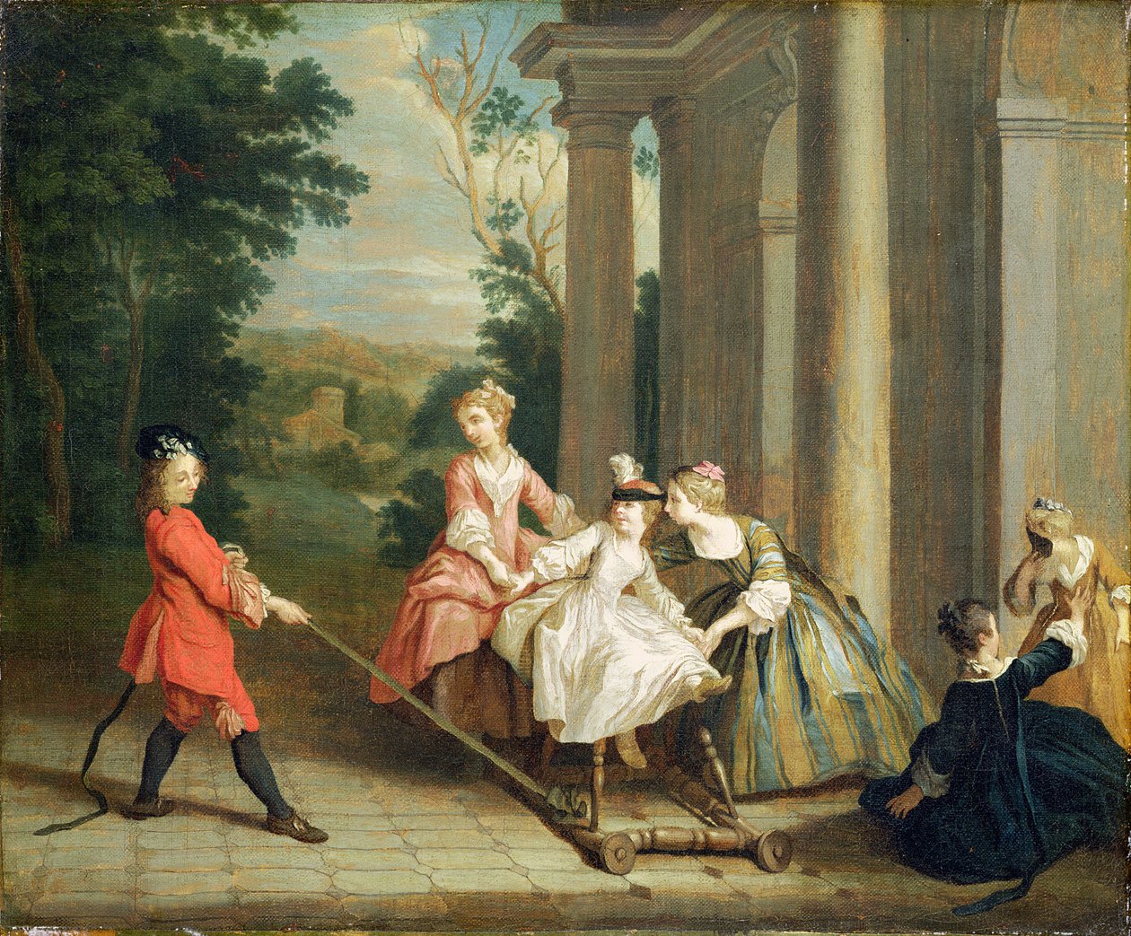 Barn som leker med en hobbyhäst, ca 1741-47 av Joseph Francis Nollekens