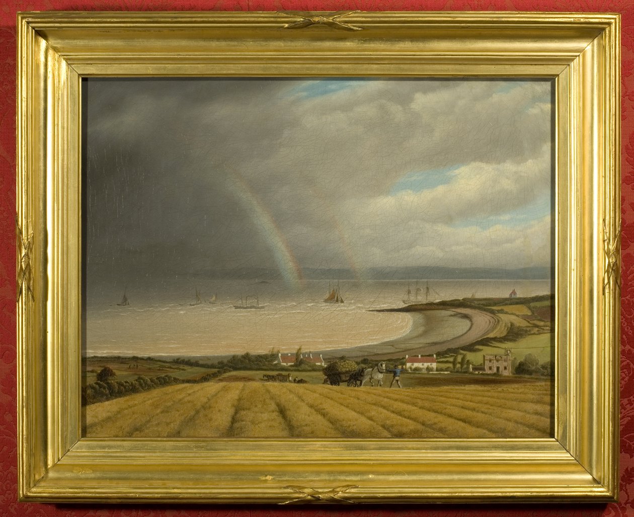 En utsikt från Portishead mot Wales (olja på duk) av Joseph Francis Walker