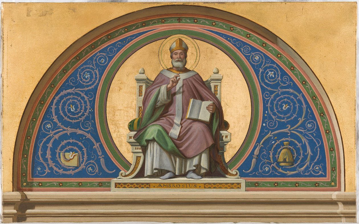 Skiss till kyrkan Saint-Ambroise: Saint Ambroise, ca 1866 (olja på duk) av Joseph Frederick Charles Soulacroix