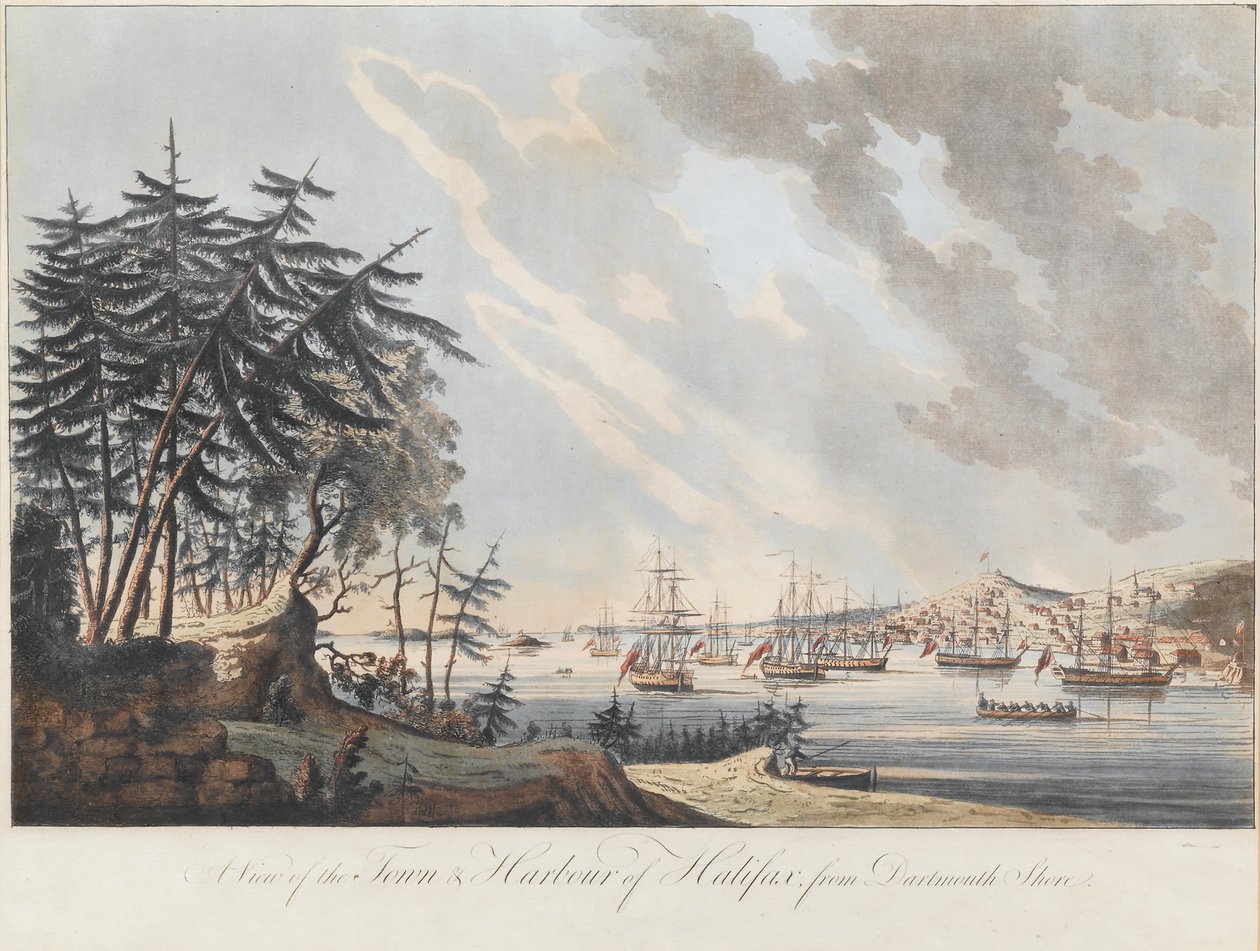 En utsikt över staden och hamnen i Halifax från Dartmouth Shore, 1781 av Joseph Frederick Wallet DesBarres