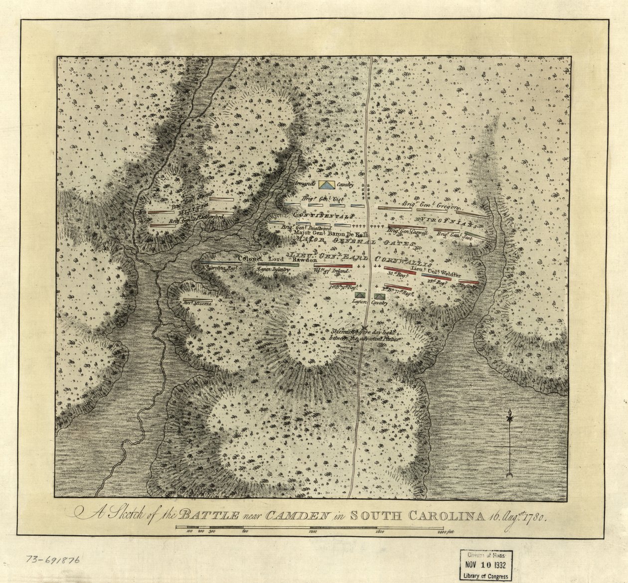 Strid nära Camden i South Carolina av Joseph Frederick Wallet DesBarres