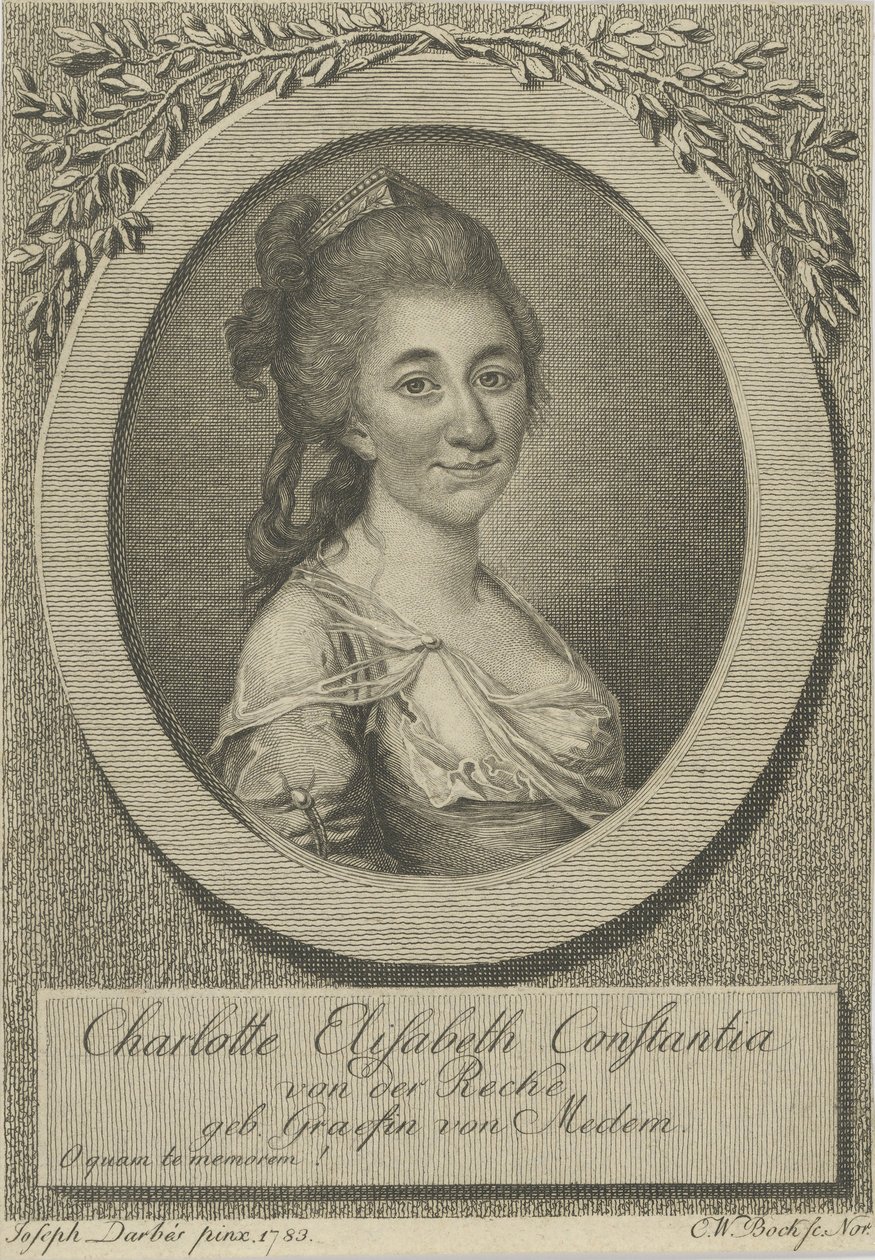 Porträtt av Elisa von der Recke 1754-1833, 1783. av Joseph Friedrich August Darbes