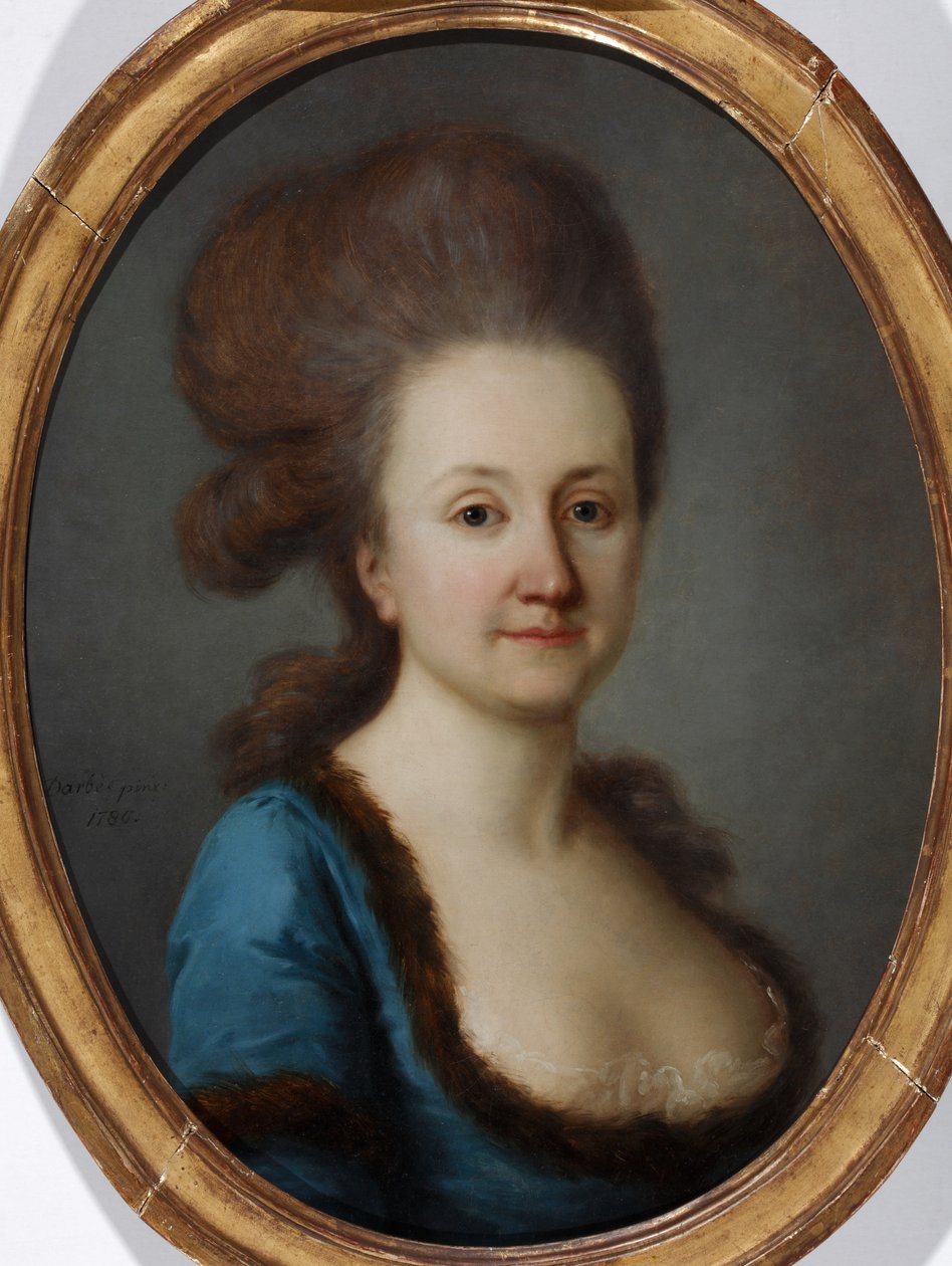 Porträtt av Euphrosine Katharina von Bock, född von Stackelberg 1752-1821, 1780 av Joseph Friedrich August Darbes