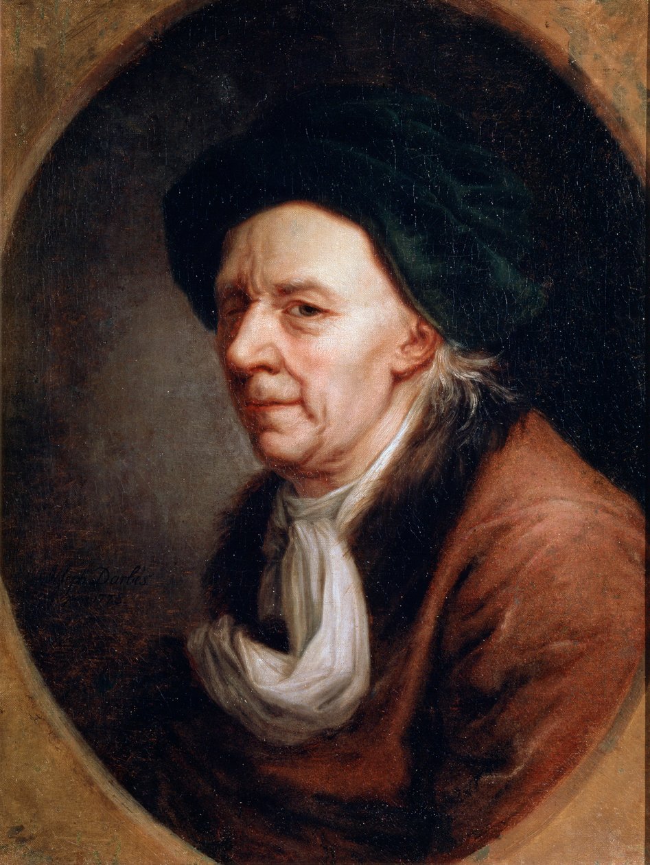 Porträtt av matematikern Leonhard Euler, 1707-1783, tysk målning från 1700-talet av Joseph Friedrich August Darbes