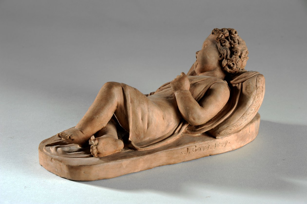 Maquette för Jane Gott som en brud i skogen av Joseph Gott