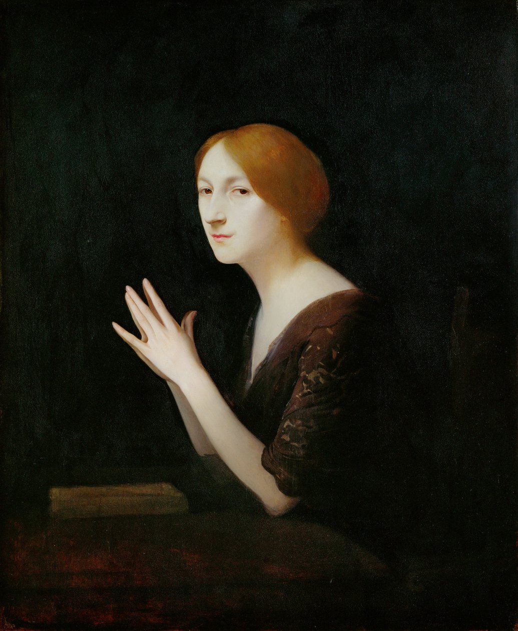 Marguerite Moreno (målning på trä) av Joseph Granie