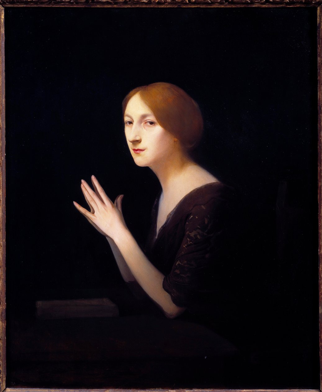 Porträtt av Marguerite Moreno (1871-1948) skådespelerska i den franska komedimålningen av Joseph Granie (1861-1915) 1899 Sön. 0,56x0,46 m Paris, Musee d