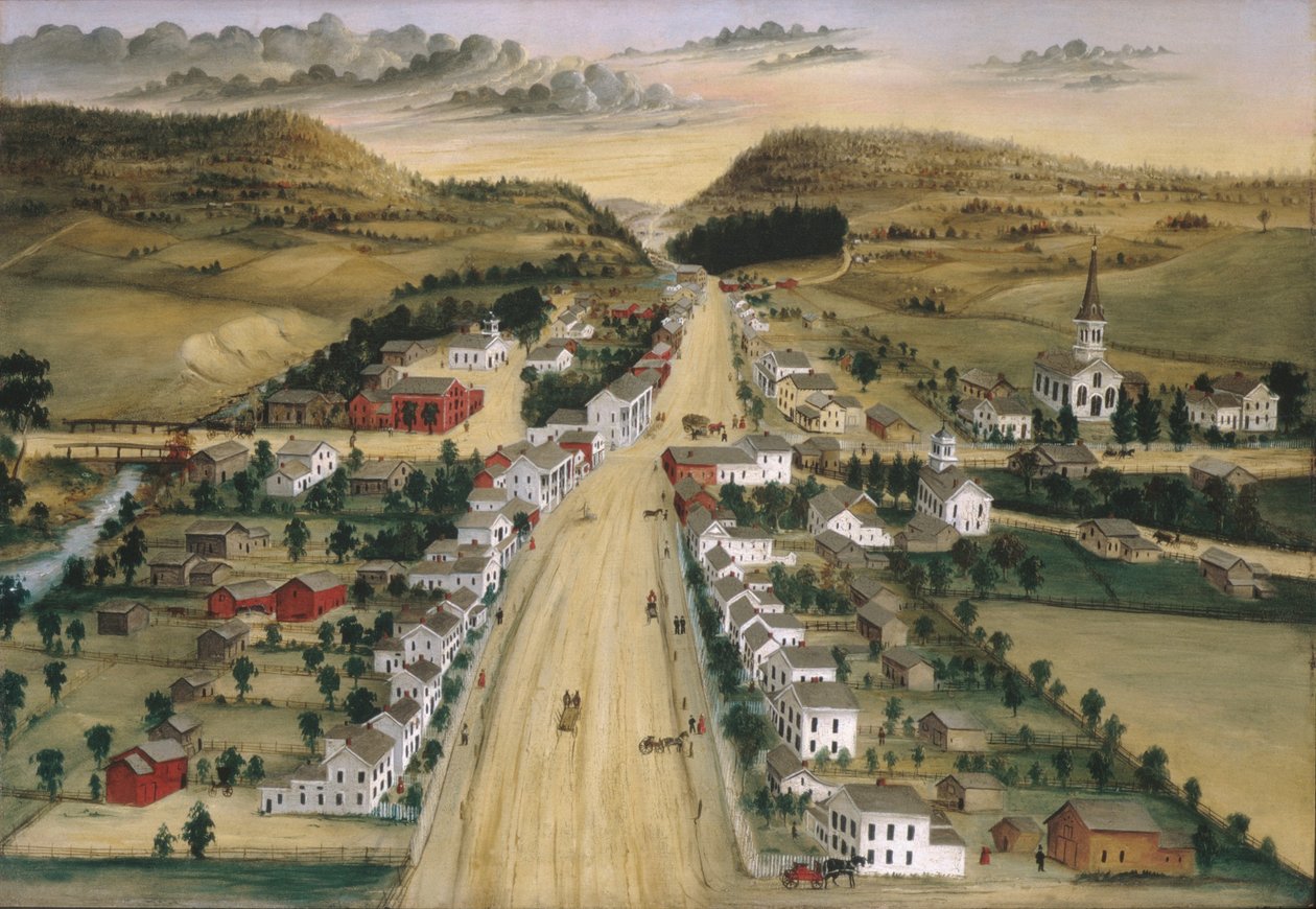 Utsikt över Poestenkill, New York, ca 1870 av Joseph H. Hidley