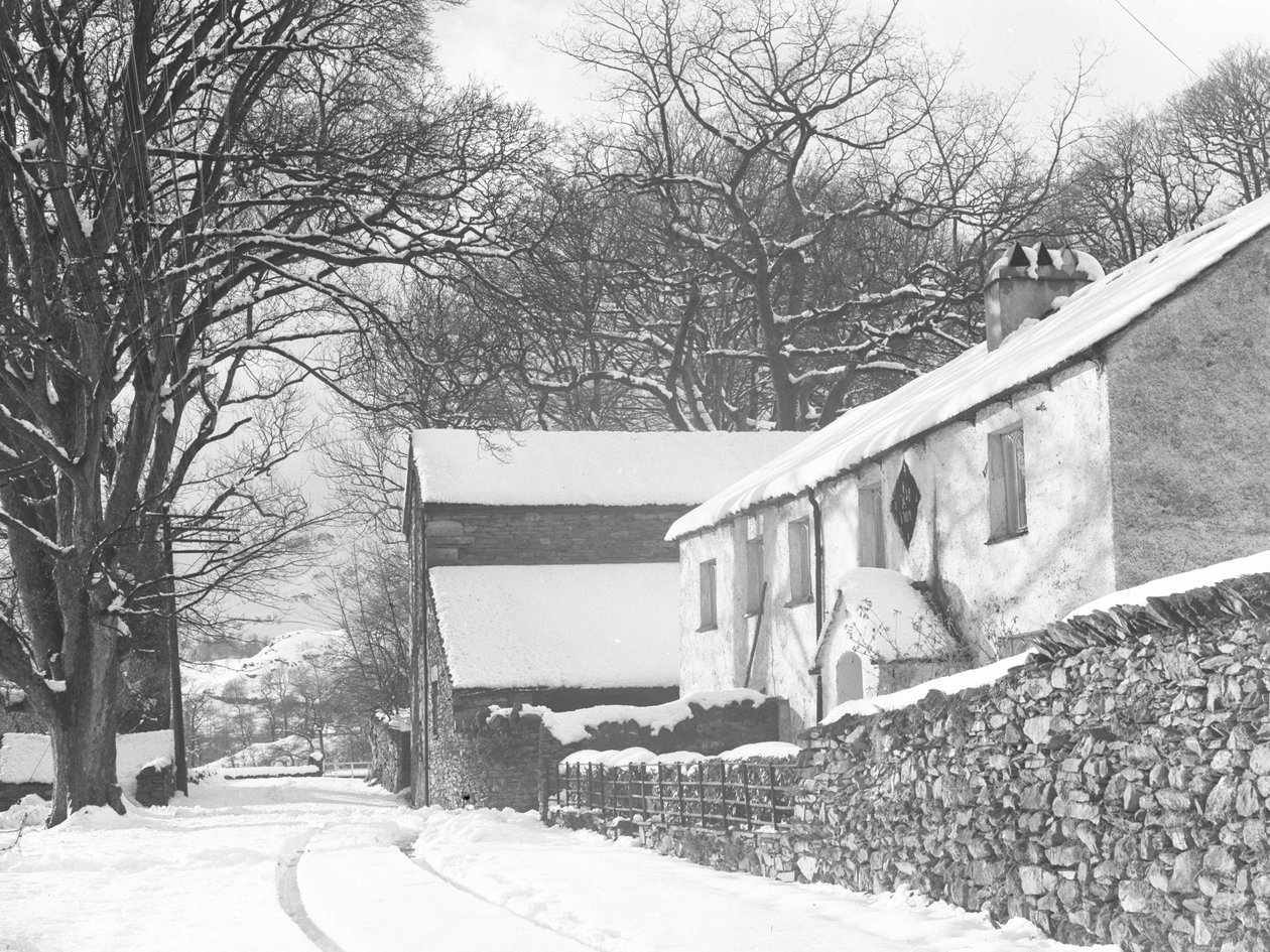 Ett tungt snötäcke vid Nab Cottage av Joseph Hardman