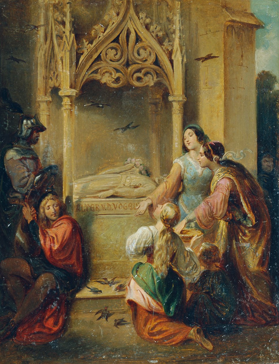 Vid Walther von der Vogelweides grav av Joseph Hasslwander