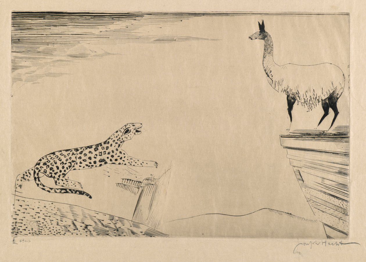 Jaguar och Lama av Joseph Hecht