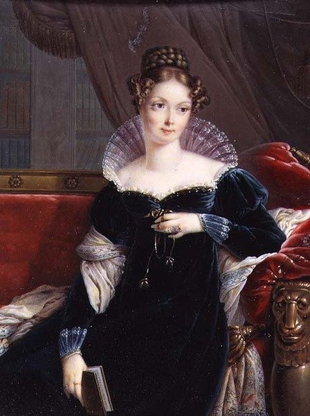 Lady George William Russell håller en bok, ca 1817 av Joseph Heigel