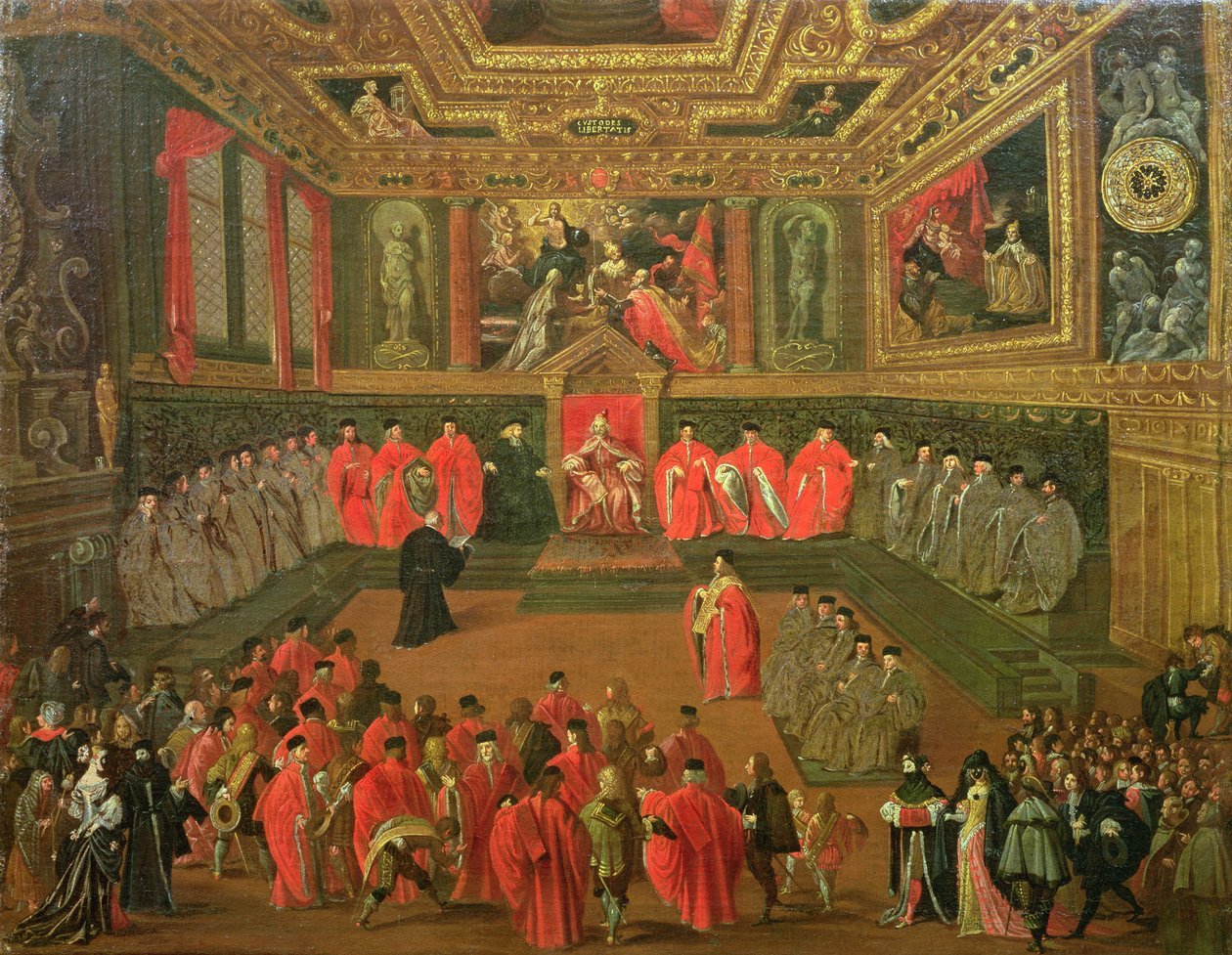 Publik med dogen på College of the Ducale Palace av Joseph Heintz
