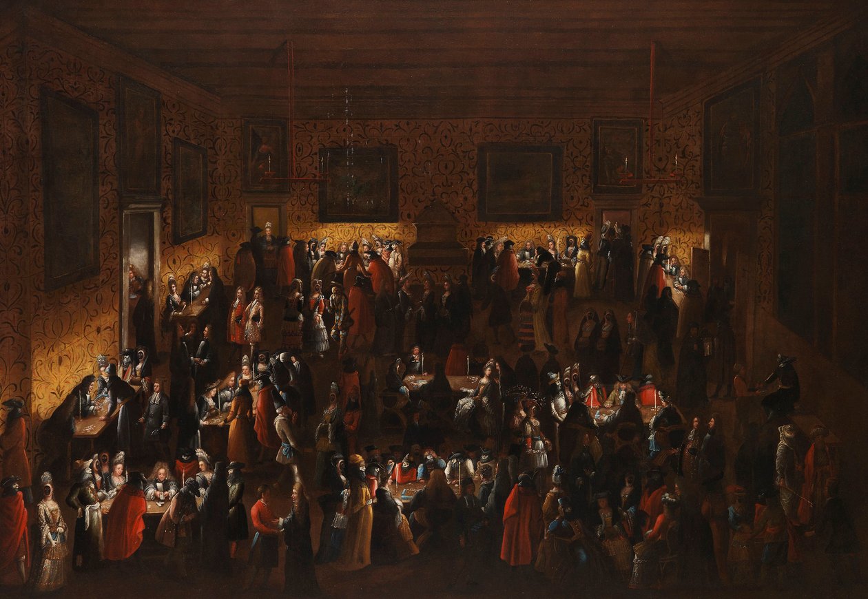 Maskerad boll Den reducerade, mitten av 1600-talet .. av Joseph Heintz der Jüngere