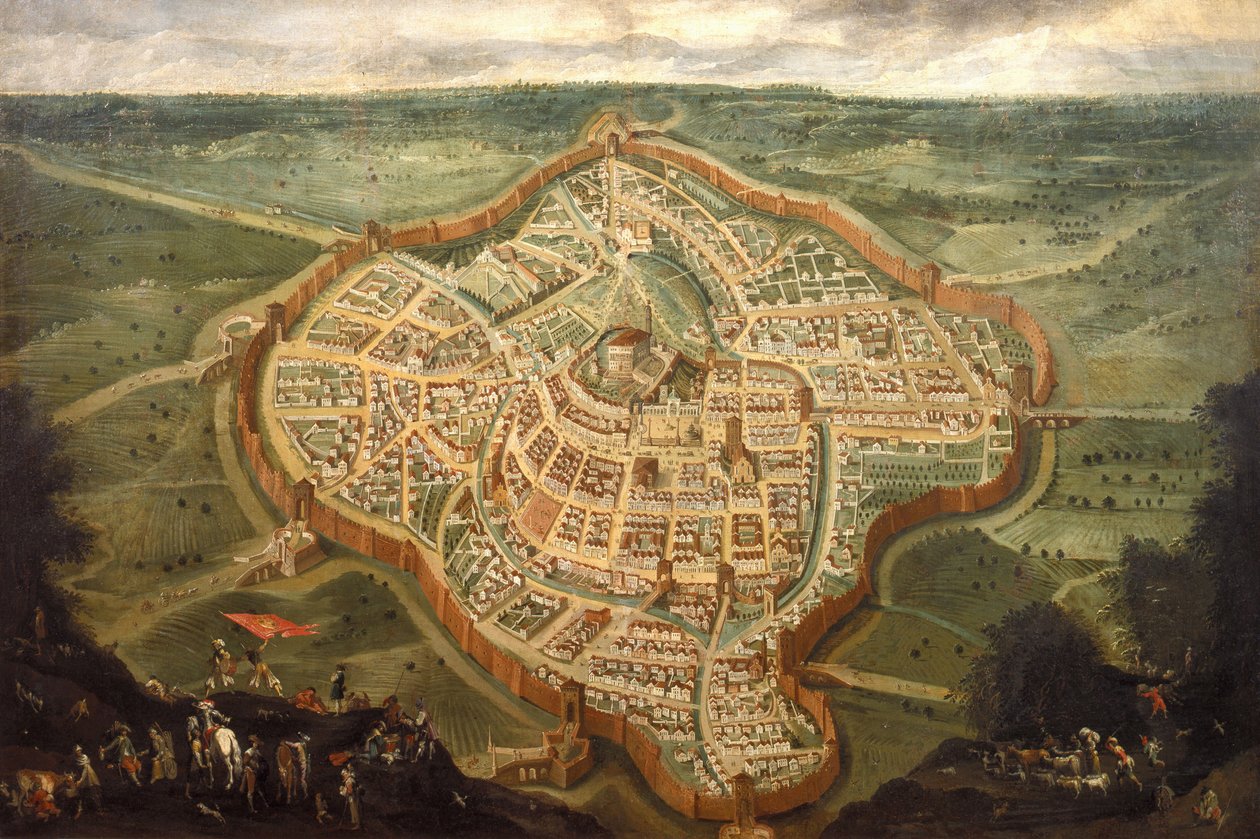 Karta över staden Udine, mitten av 1600-talet, mitten av 1600-talet.. av Joseph Heintz the Younger