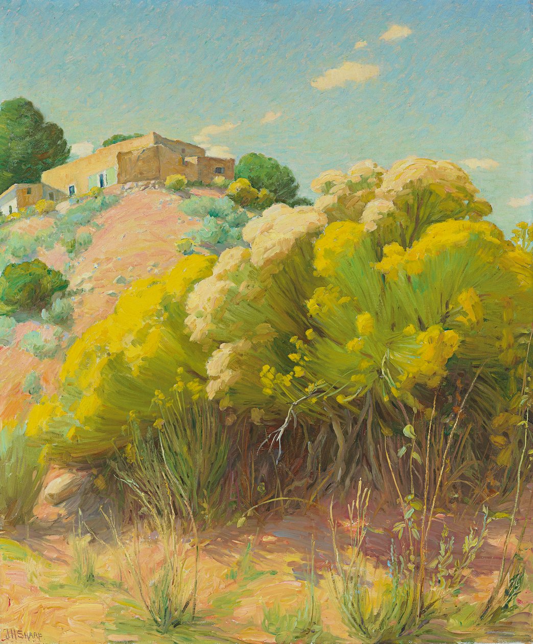 Taos Studio (olja på duk) av Joseph Henry Sharp