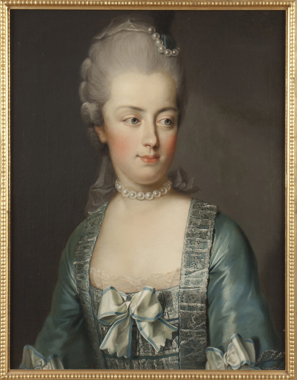 Porträtt av ärkehertiginnan Marie Antoinette av Österrike (1755-1793), fransmännens drottning, av Hickel, Josef (1736 -1807). Olja på duk. Mått: 65x50 cm. Nationalmuseum Stockholm av Joseph Hickel