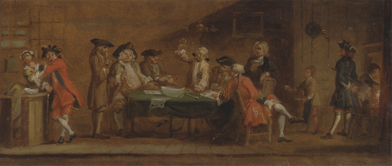 Figurer i en krog eller kaffestuga av Joseph Highmore