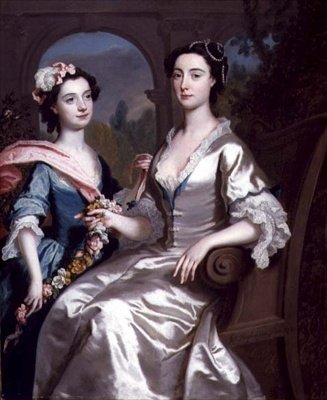 Fru Elizabeth Birch och hennes dotter, 1741 av Joseph Highmore