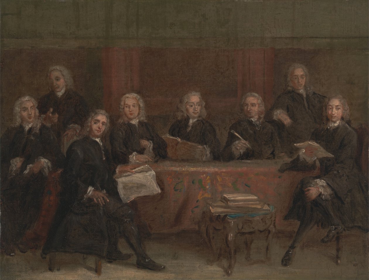 Studera för ett gruppporträtt, mellan 1729 och 1730. av Joseph Highmore