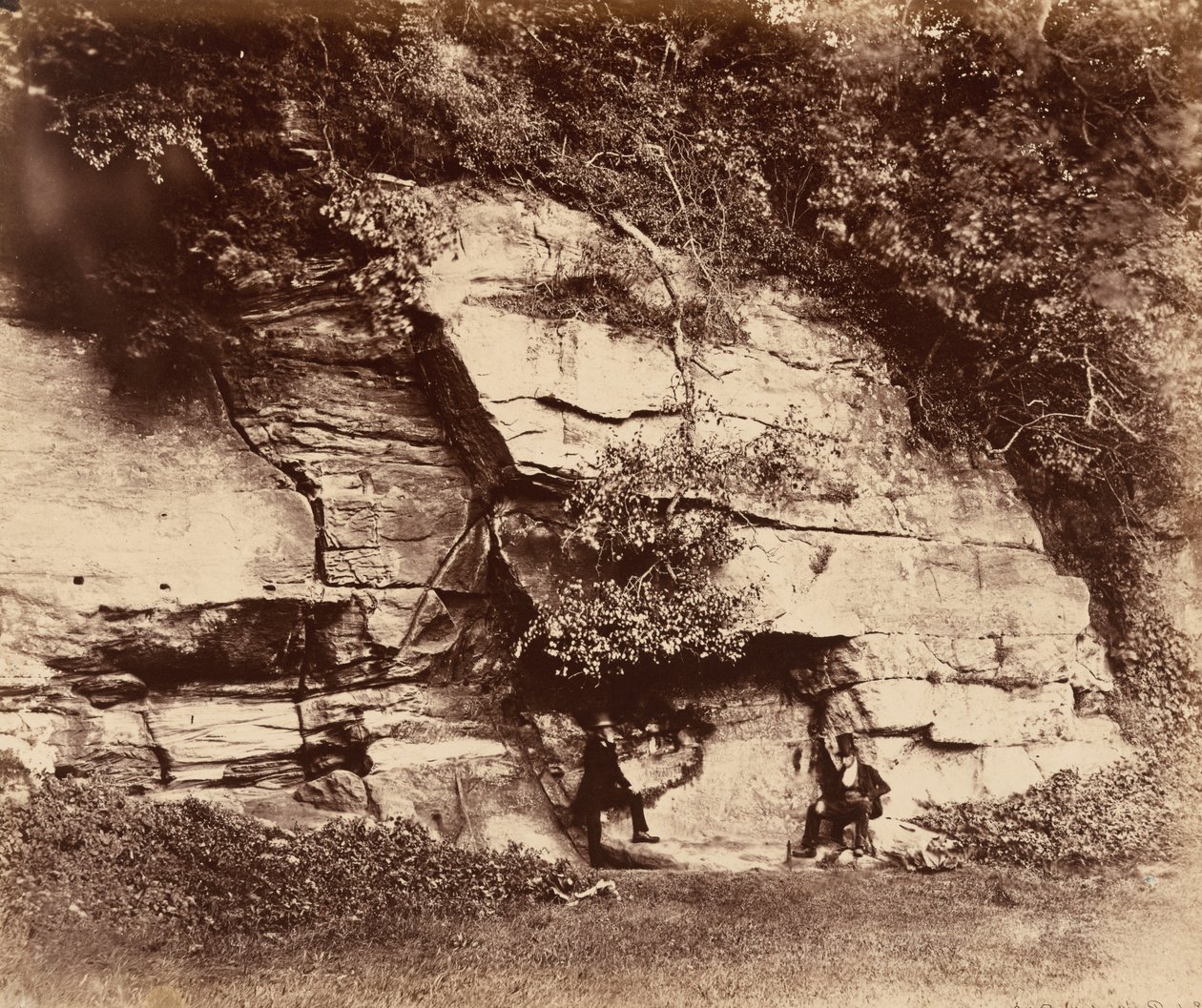 The Echo Rock, Fountains Abbey,1856 (foto) av Joseph & Howlett Robert (1831 58) Cundall