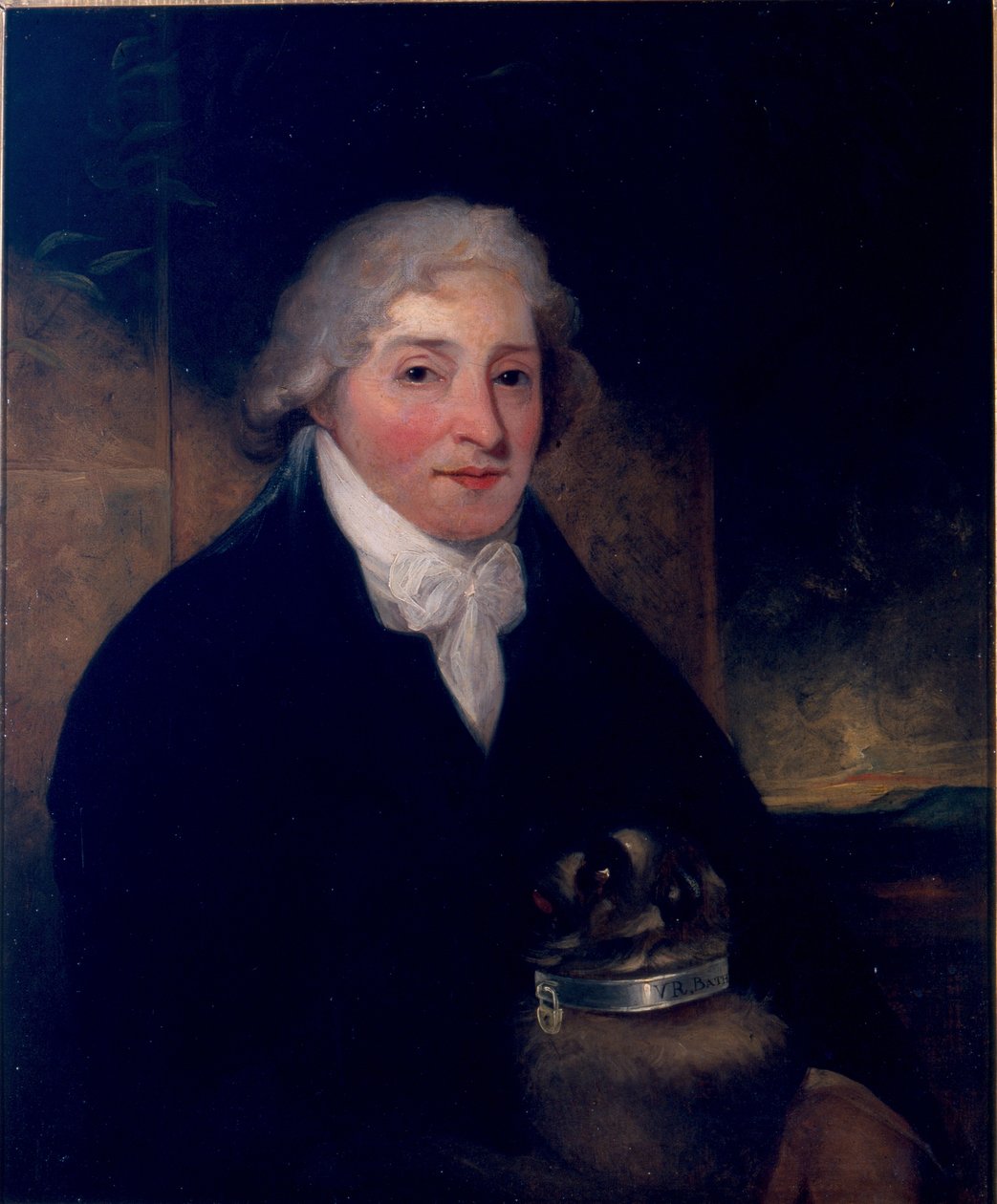 Venanzio Rauzzini med sin hund, turk, ca 1795 av Joseph Hutchison