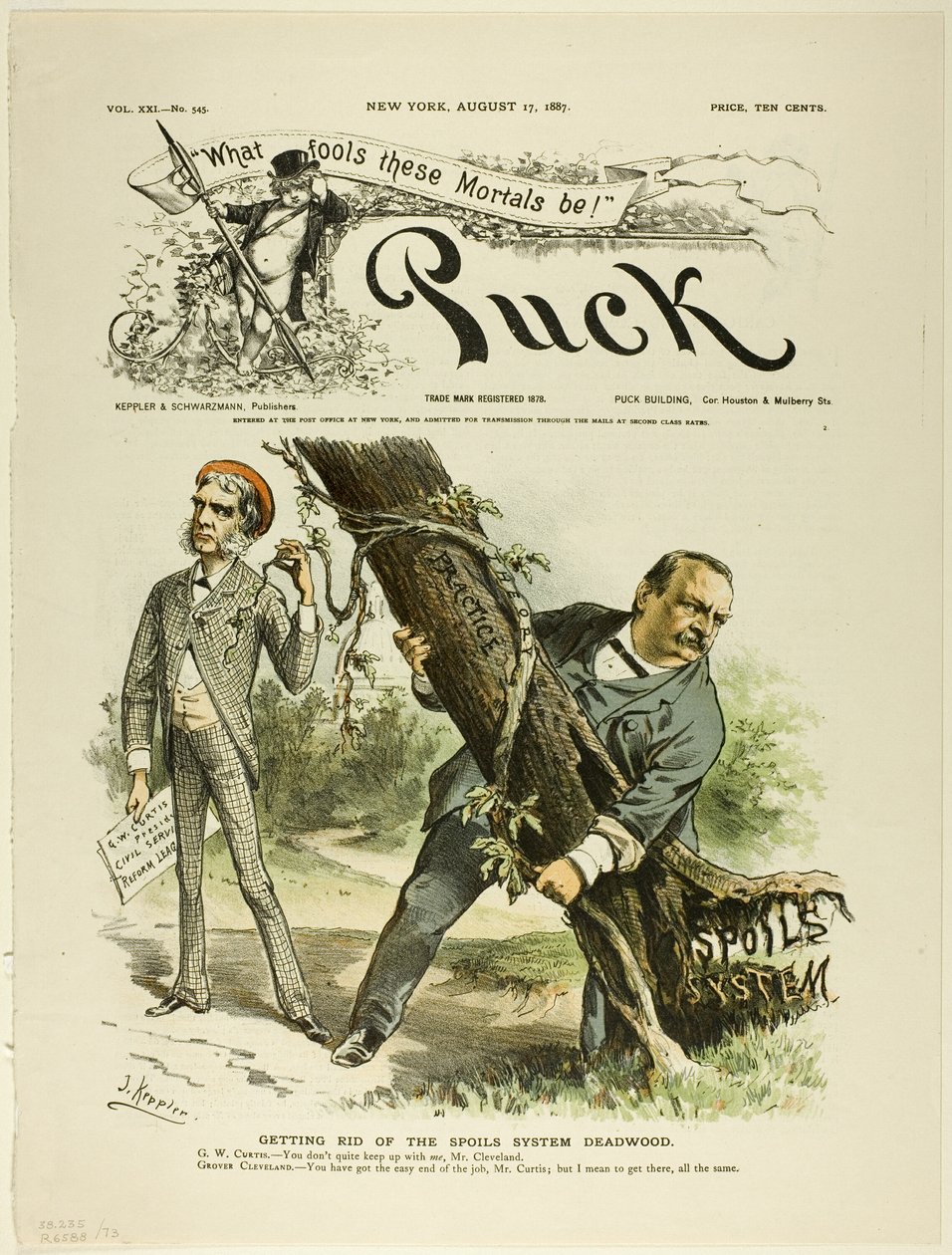 Att göra sig av med Spoils System Deadwood, från Puck av Joseph Keppler