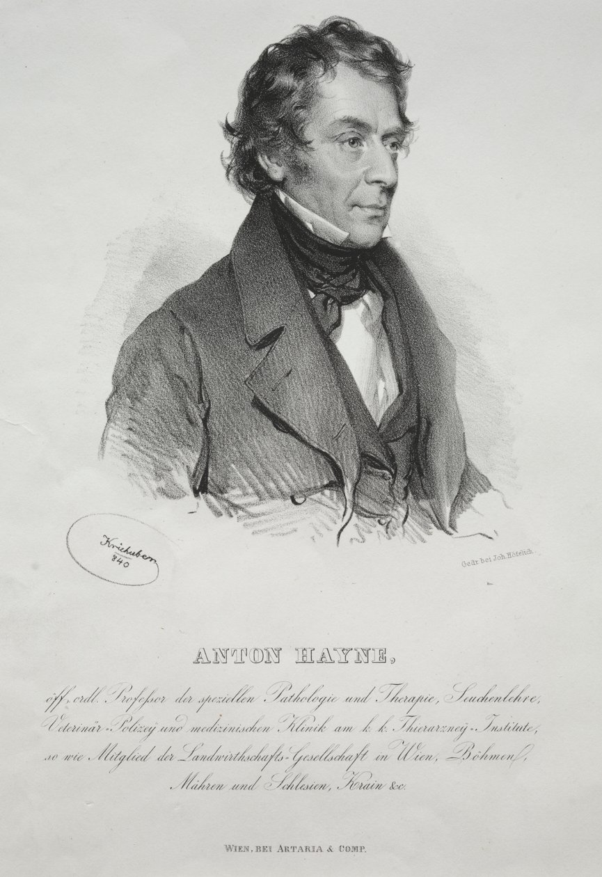 Porträtt av Dr Anton Hayne av Joseph Kriehuber