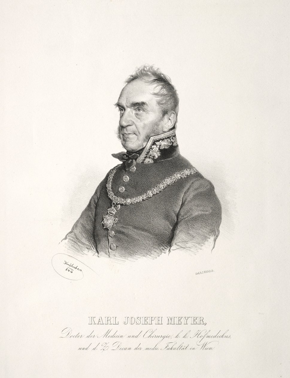 Porträtt av Dr Karl Joseph Meyer, 1844. av Joseph Kriehuber