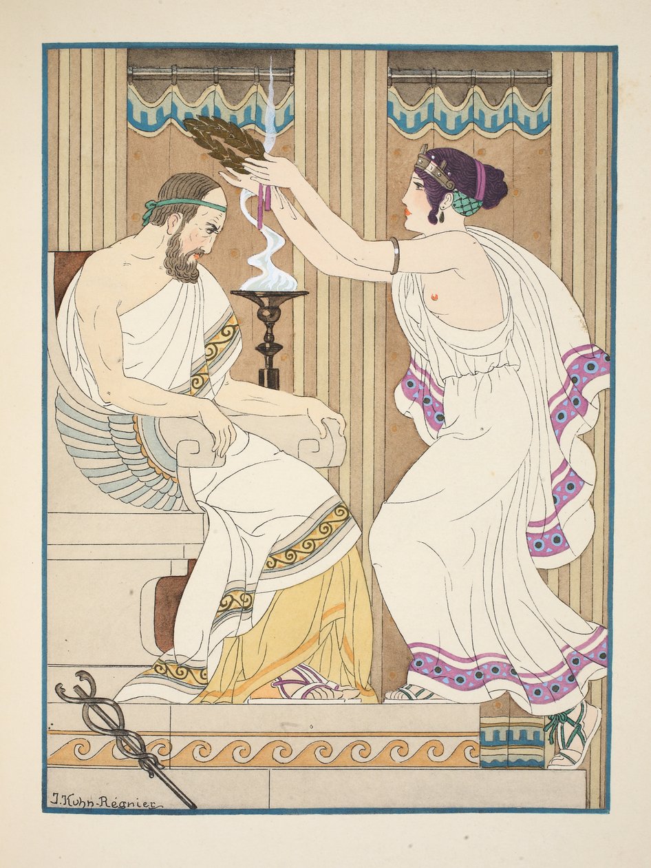 En gyllene krona, illustration från Hippokrates verk, 1934 av Joseph Kuhn Regnier