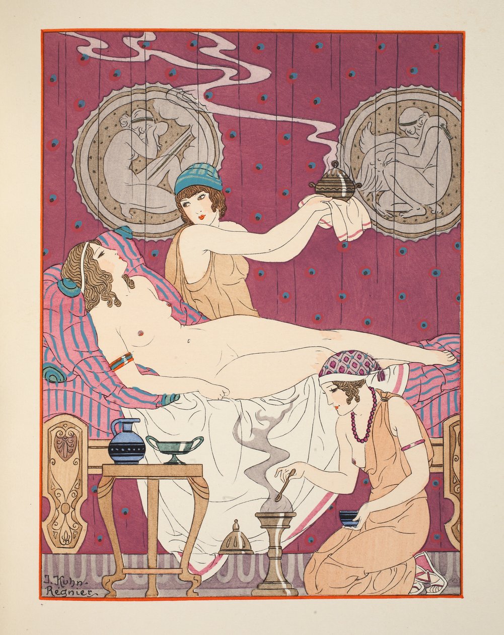Aromatisk gasning, illustration från "The Works of Hippocrates", 1934 av Joseph Kuhn Regnier