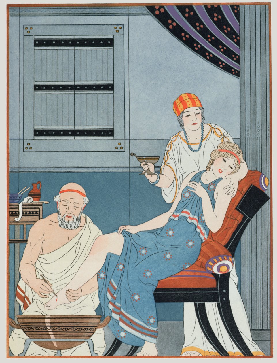 Blood Letting, illustration från "The Complete Works of Hippocrates", 1932 av Joseph Kuhn Regnier