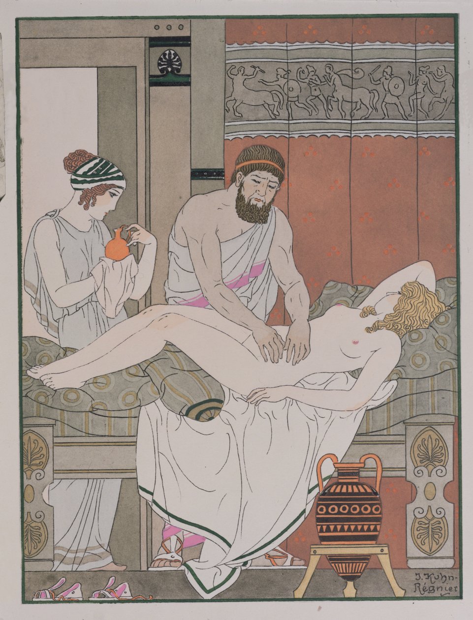 Undersökning av en patient, illustration från "Hippokrates