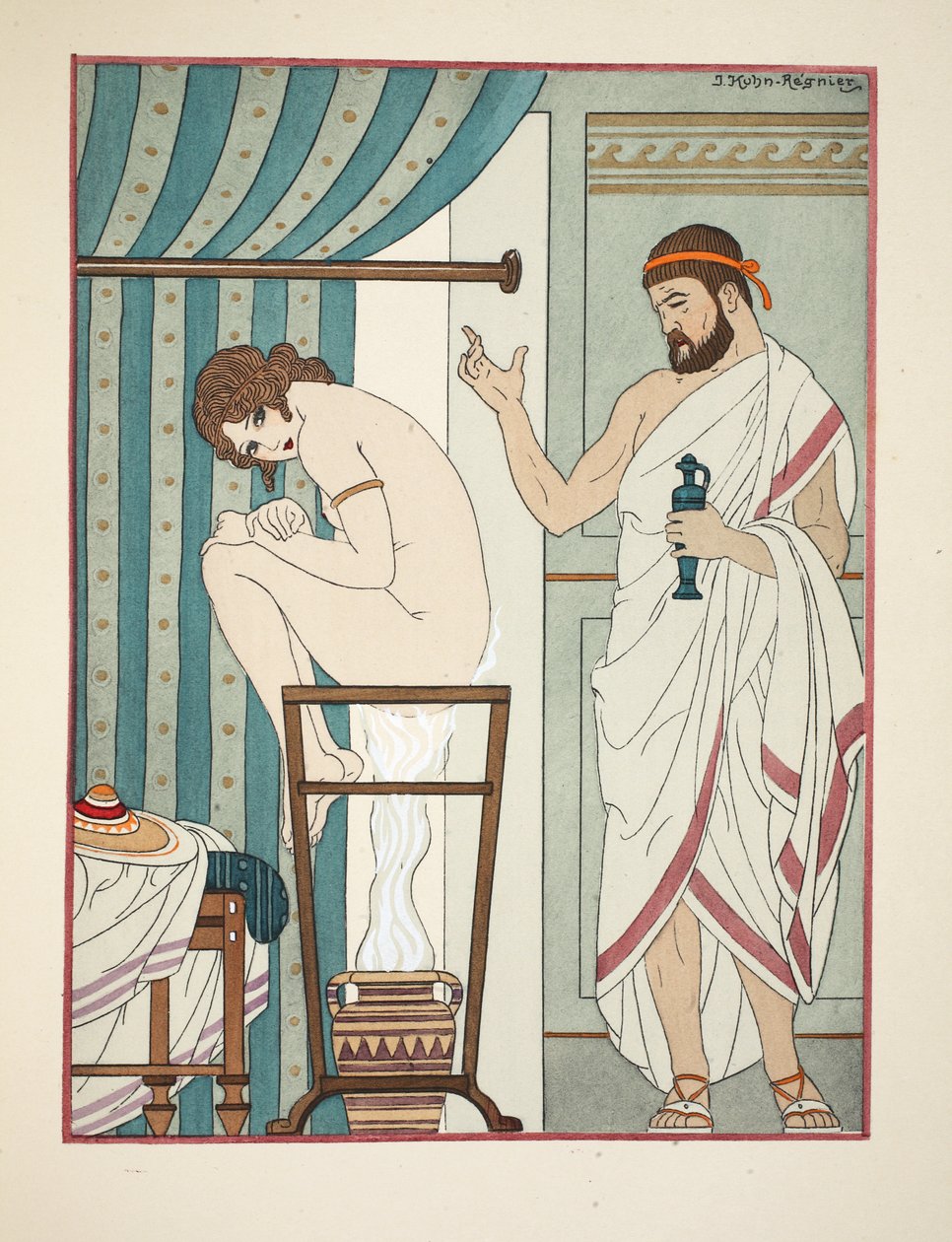 Fumigationsterapi, illustration från "The Works of Hippocrates", 1934 av Joseph Kuhn Regnier