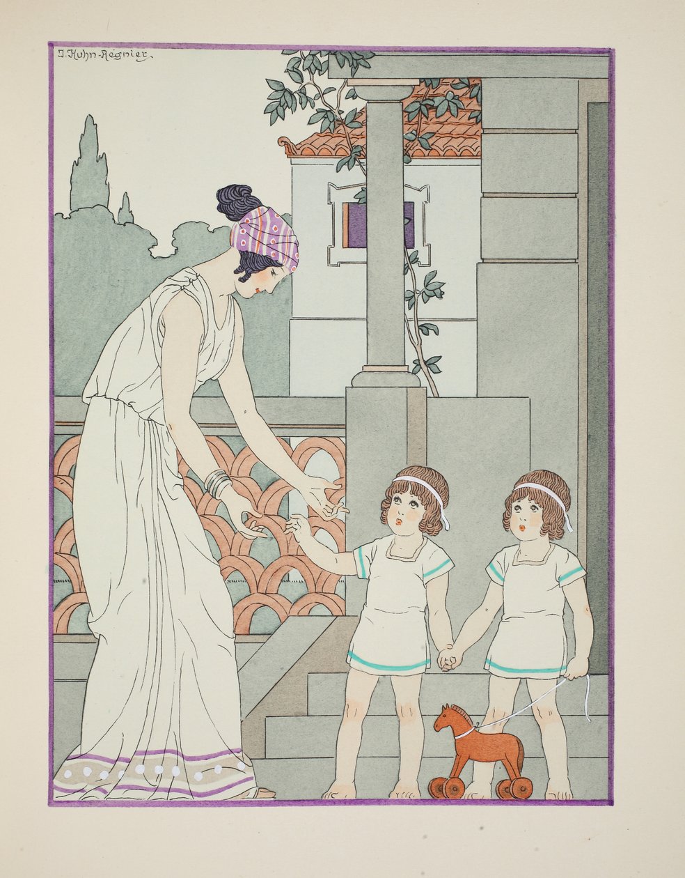 Enäggstvillingar, illustration från "The Works of Hippocrates", 1934 av Joseph Kuhn Regnier