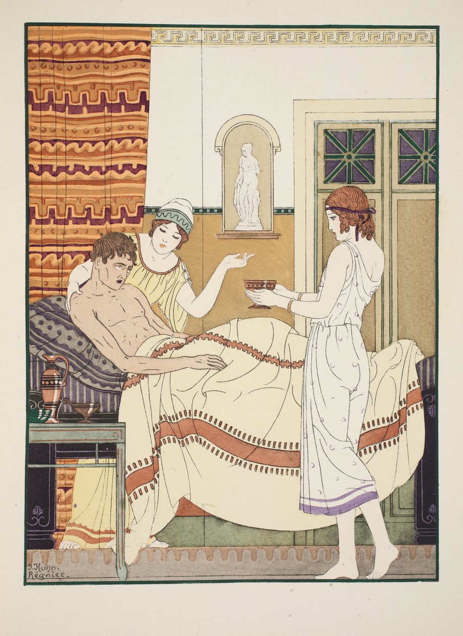 Invalides Broth, illustration från "The Complete Works of Hippocrates", 1934 av Joseph Kuhn Regnier