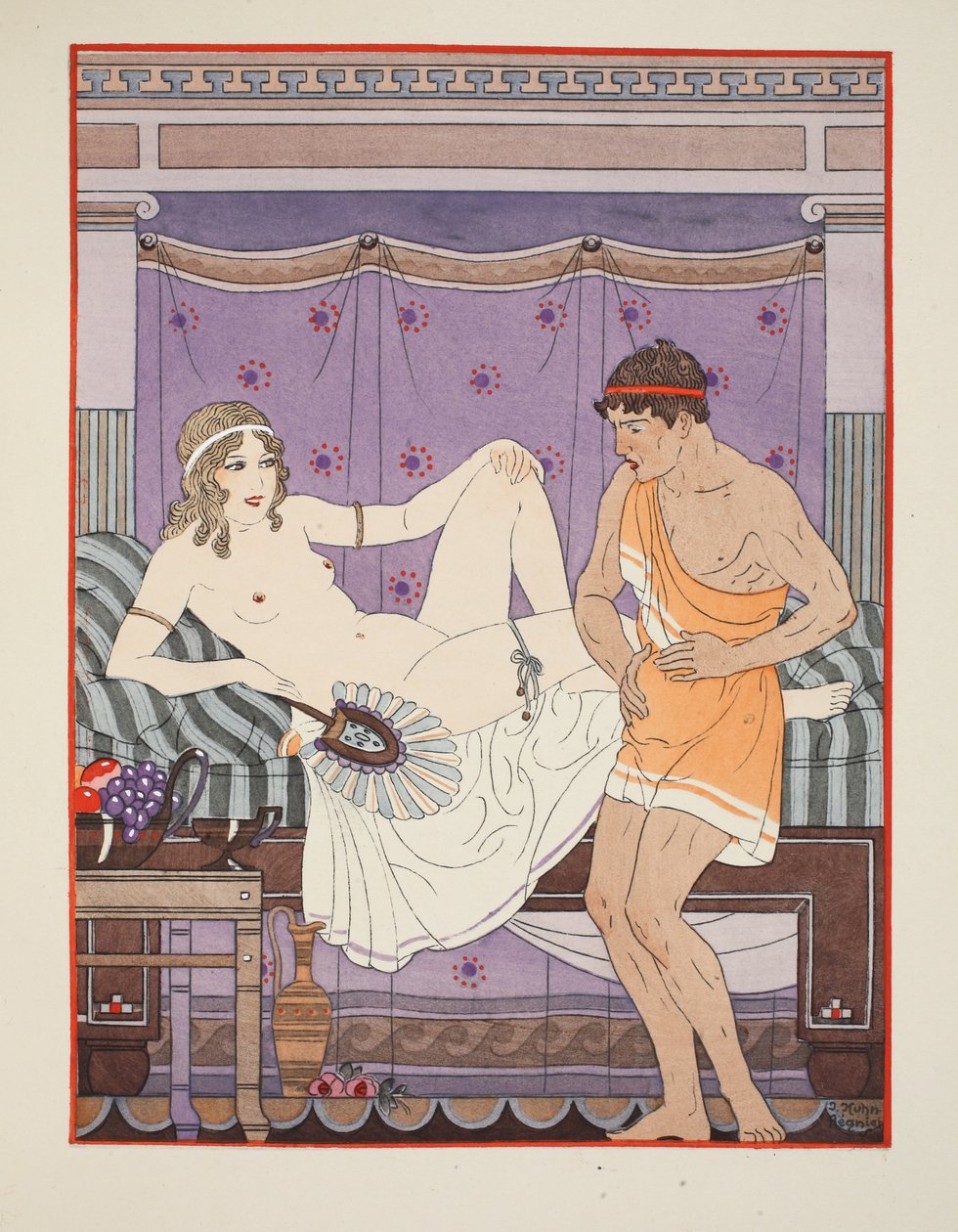 Magsjuka, illustration från "Hippokrates verk", 1934 av Joseph Kuhn Regnier
