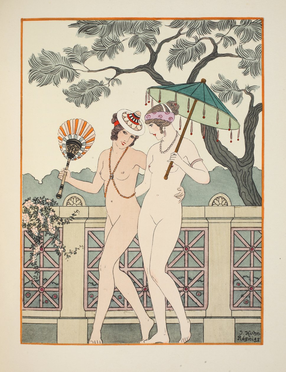 Att gå omkring nakna så mycket vi kan, illustration från Hippokrates verk, 1934. av Joseph Kuhn Regnier