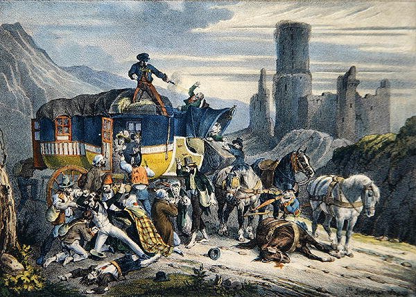 "Pengar eller ditt liv" av Joseph Louis Hippolyte (after) Bellange