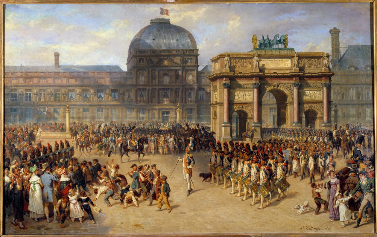 A Day of Review Under the Empire (1810) Målning av Joseph Louis Hippolyte Bellange (1800-1866) och Adrien Dauzats (1804-1868) 1862 Sön. 1,01x1,61 m av Joseph Louis Hippolyte Bellange