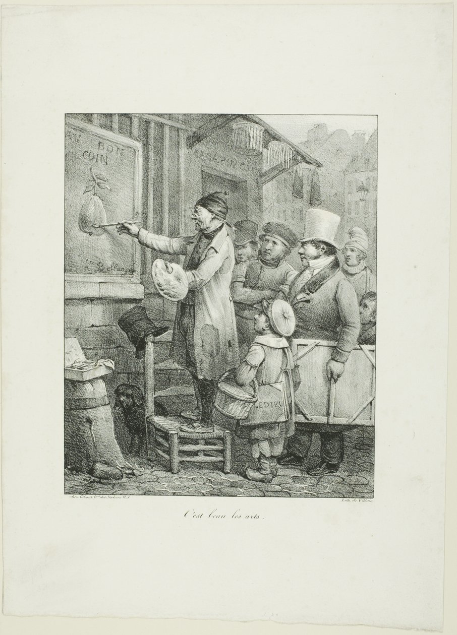 How Beautiful are the Arts, från Croquis Lithographiques...1823 av Joseph Louis Hippolyte Bellange