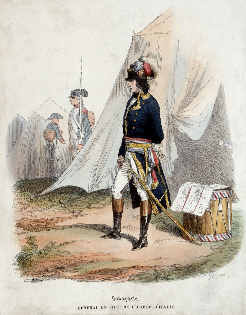 Porträtt av Bonaparte (1769-1821) Generalchef för Armee of Italy av Joseph Louis Hippolyte Bellange