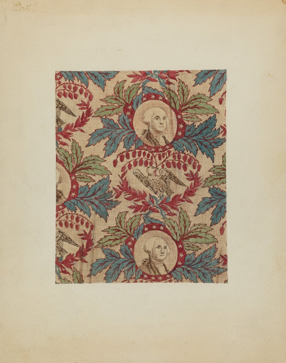 Historisk tryckt textil, ca. 1940 av Joseph Lubrano