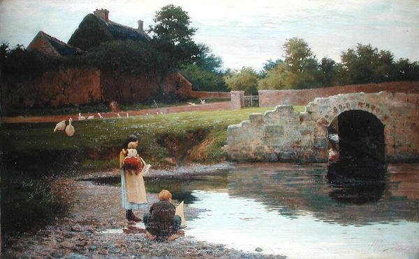Leker vid Gamla bron av Joseph Malachy Kavanagh