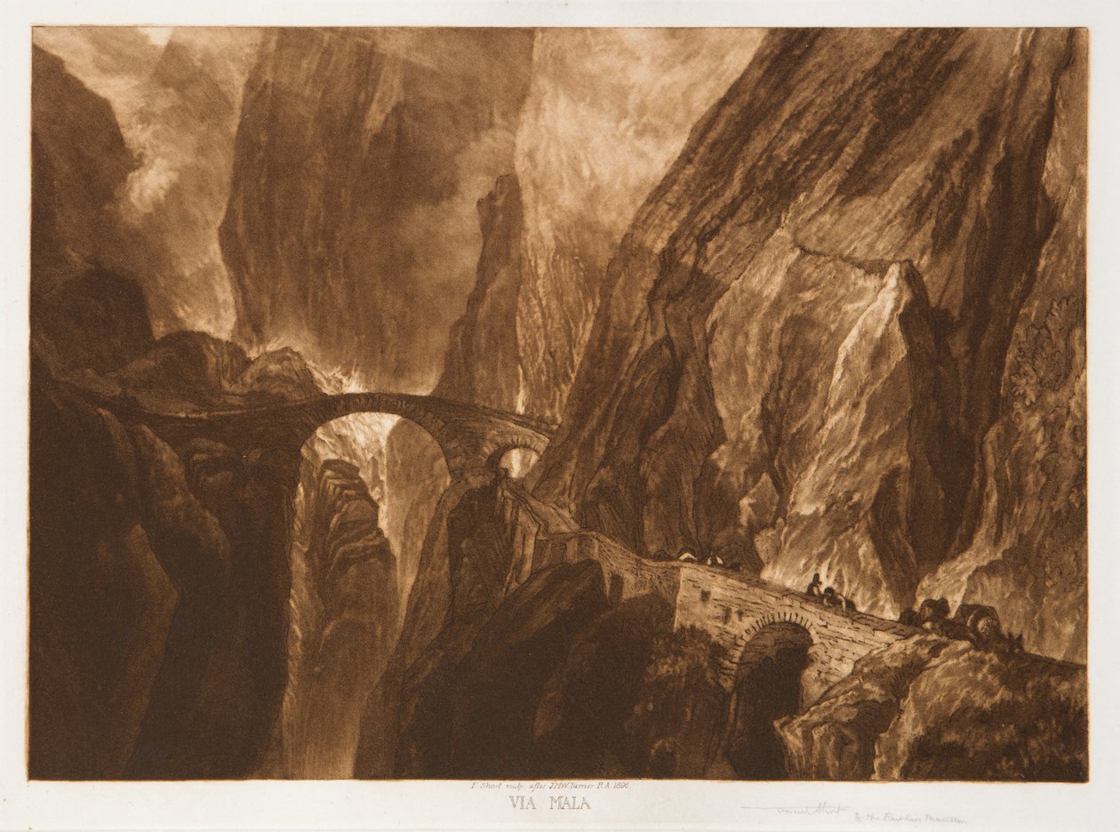 Via Mala, från "Book of Studies" av Joseph Mallord William (after) Turner